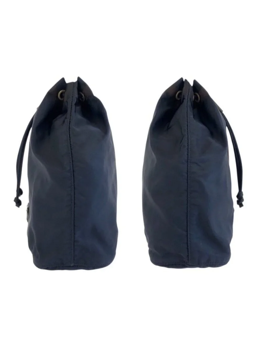 Prada Tessuto Navy Silver Nylon Drawstring Pouch